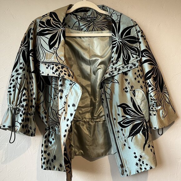 Lagenlook Art To Wear Jacket Floral Metallic S Y2K Velvet Artist Whimsigoth Boho - Picture 3 of 15